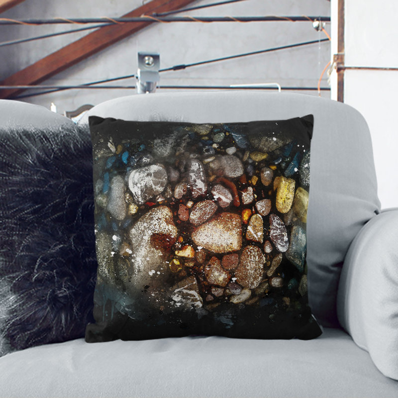 Square Throw Cushion, Stone, 40cm H x 40cm W x 15cm D