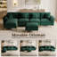 Canapé modulaire en chenille en U 114 po avec méridienne et pieds dorés-481451799