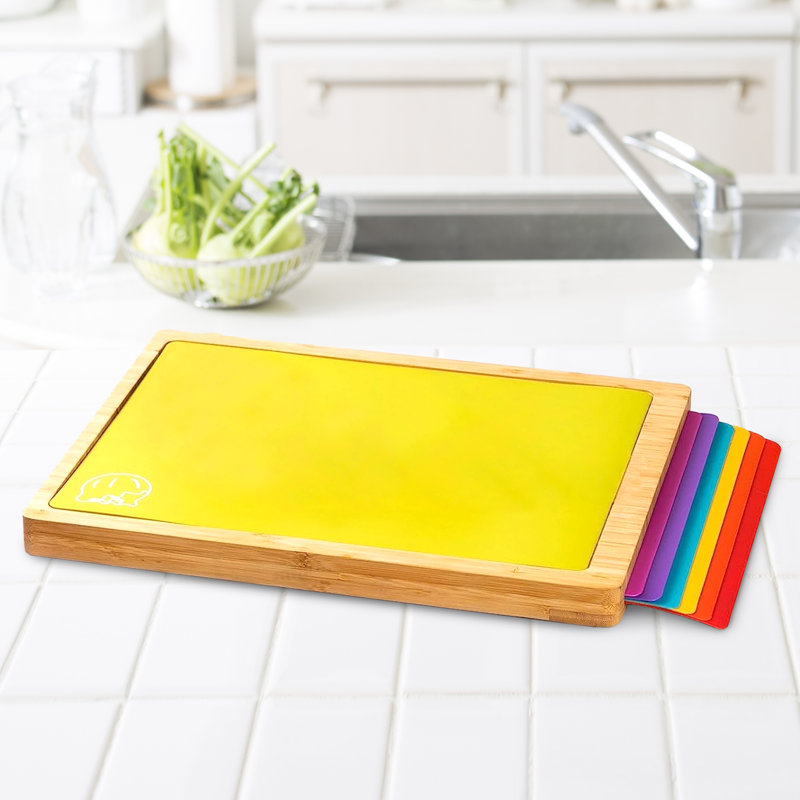 Cheer Collection 6-Piece Bamboo Cutting Board Set