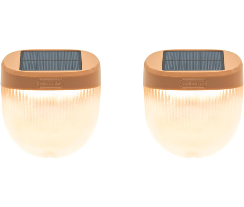 Terra Cotta Solar Powered LED Garden Light Set, 2 Pack