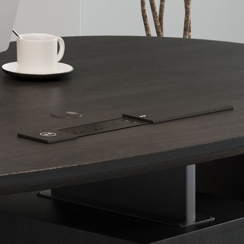 Bureau de direction moderne en forme de noix de cajou, H 29,5 po x l 55,1 po x P 30,3 po