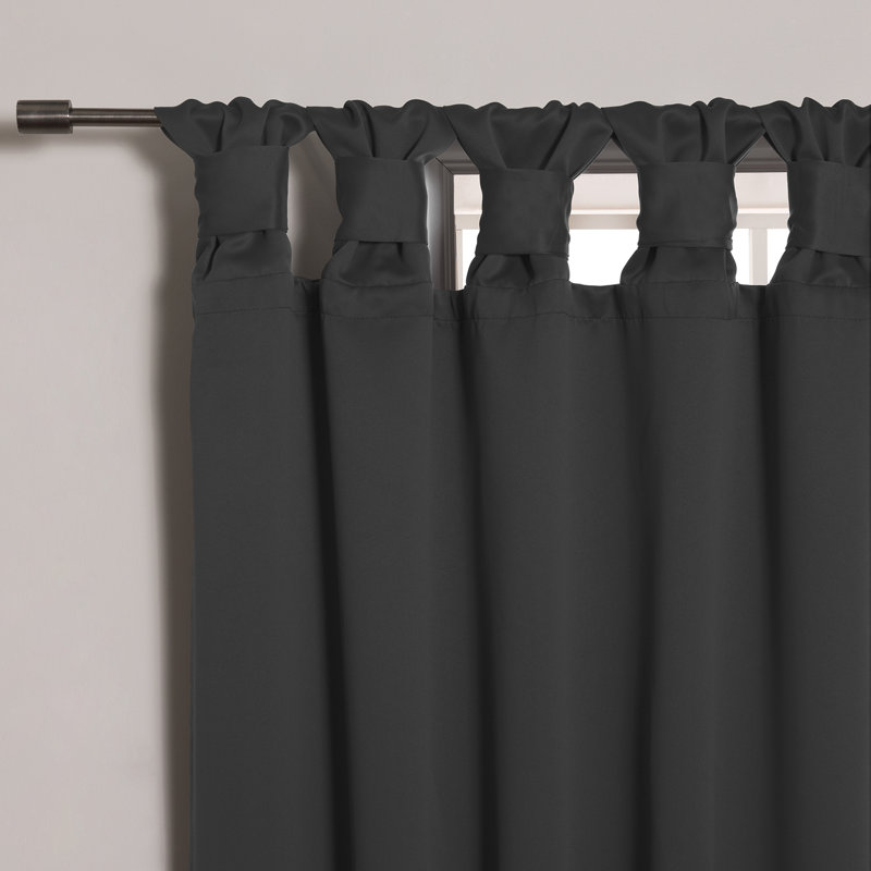 Molloy Polyester Curtain Panel Pair, 52" W x 84" L, Dark Gray