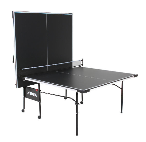 Stiga Black Folding Rollaway Table Tennis Table with Net