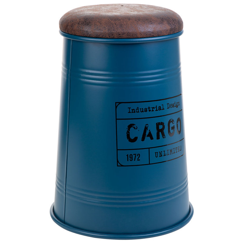 Aenneea 33cm Wide Tufted Cylinder Cube Ottoman, Blue