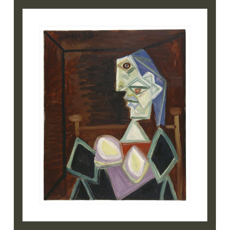 «Femme de profil gauche à la chevelure bleue» par Pablo Picasso, H 26,73 po x l 23,5 po
