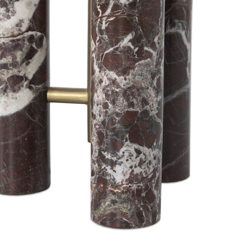 Medici Table Lamp, White, Merlot Marble, Silk