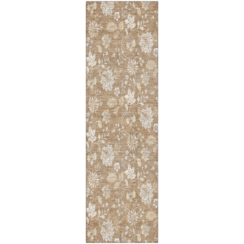 Premium Machine Washable Prisco Copper Rug, Runner 2'3" x 7'6"
