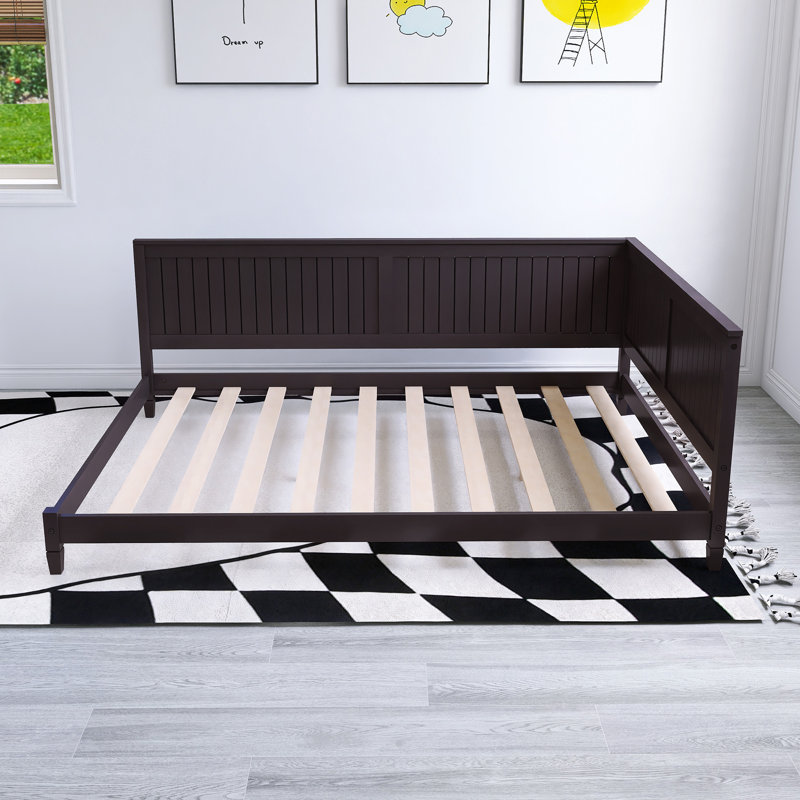 Lit double 80 po x 58 po en bois blanc, Brun