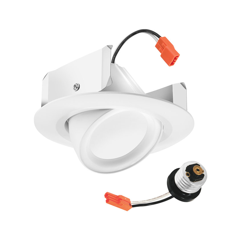 4'' White Aluminum Adjustable Recessed LED Lighting Kit