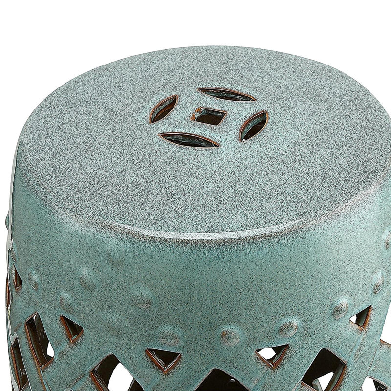 Tabouret de jardin en céramique 13 po x 18 po Outsunny