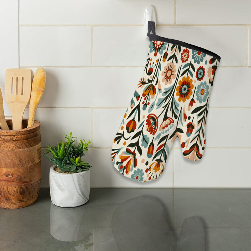 Classic Flower Fields Oven Mitt Cotton Twill