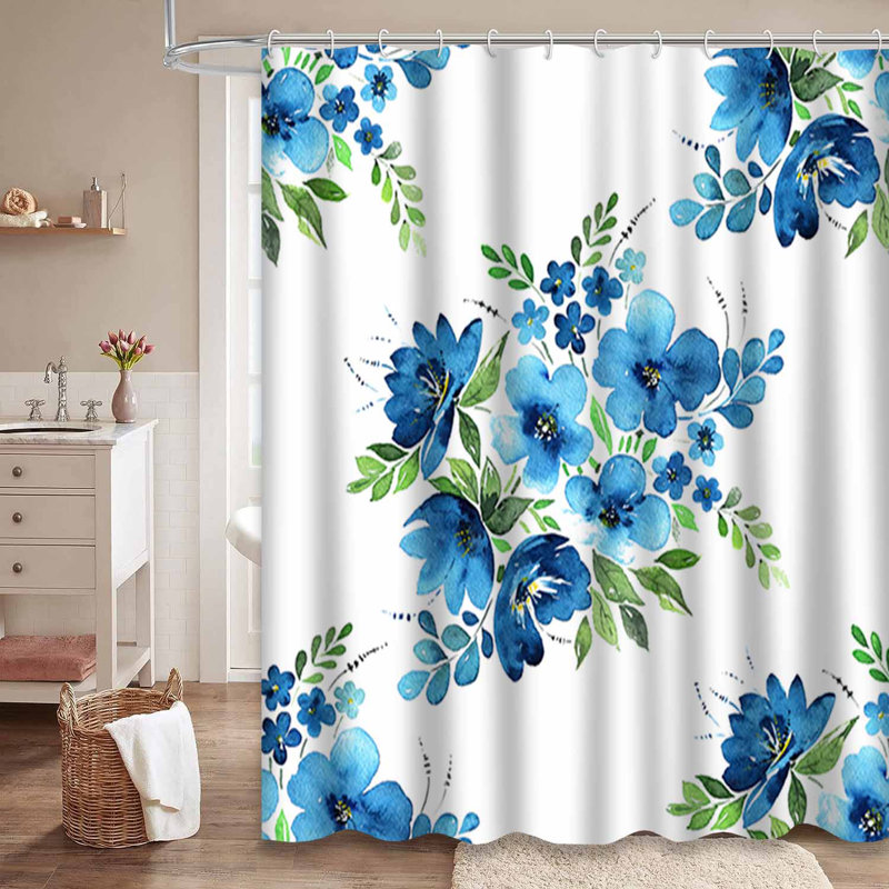 Rideau de douche avec 12 crochets Watercolor Floral, L 72 po x l 84 po