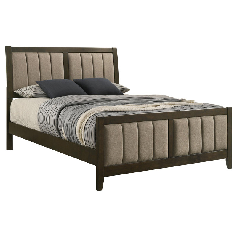 Lit tapissier Iklagh 51 po cacao foncé, Grand lit
