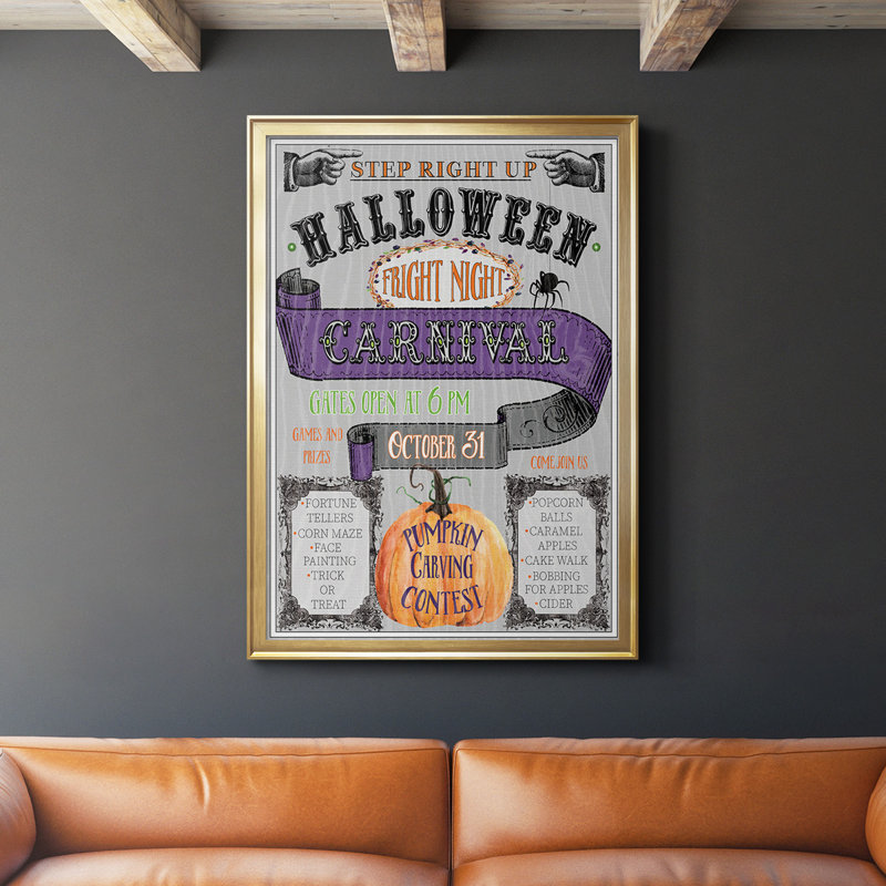 «Carnival Sign», reproduction encadrée de qualité supérieure - prête à être accrochée, Or, H 42,5 po x l 30,5 po x P 1 po