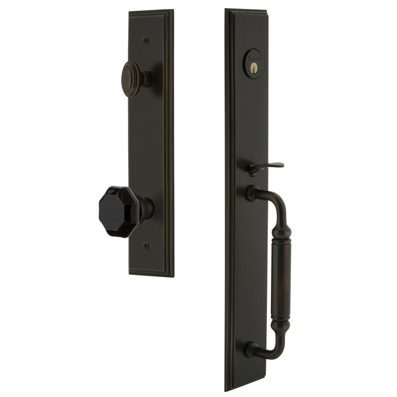 Carré Complete Inactive Dummy Handleset with Lyon Knob and Carre' Rosette, Timeless Bronze