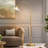 62'' Modern Standing Tall Arched/Arc Floor Lamp with adjustable Glass Shade and On/Off Foot Switch Gold Floor Lamp for Living Room