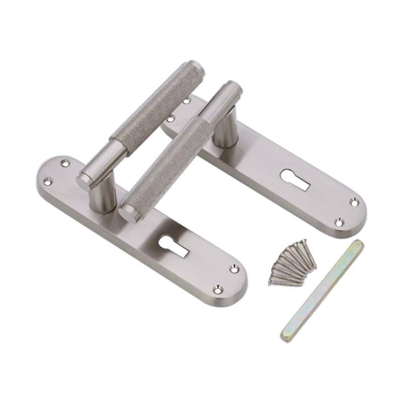 Connaught Knurled Lever on Backplate Lock Satin Nickel