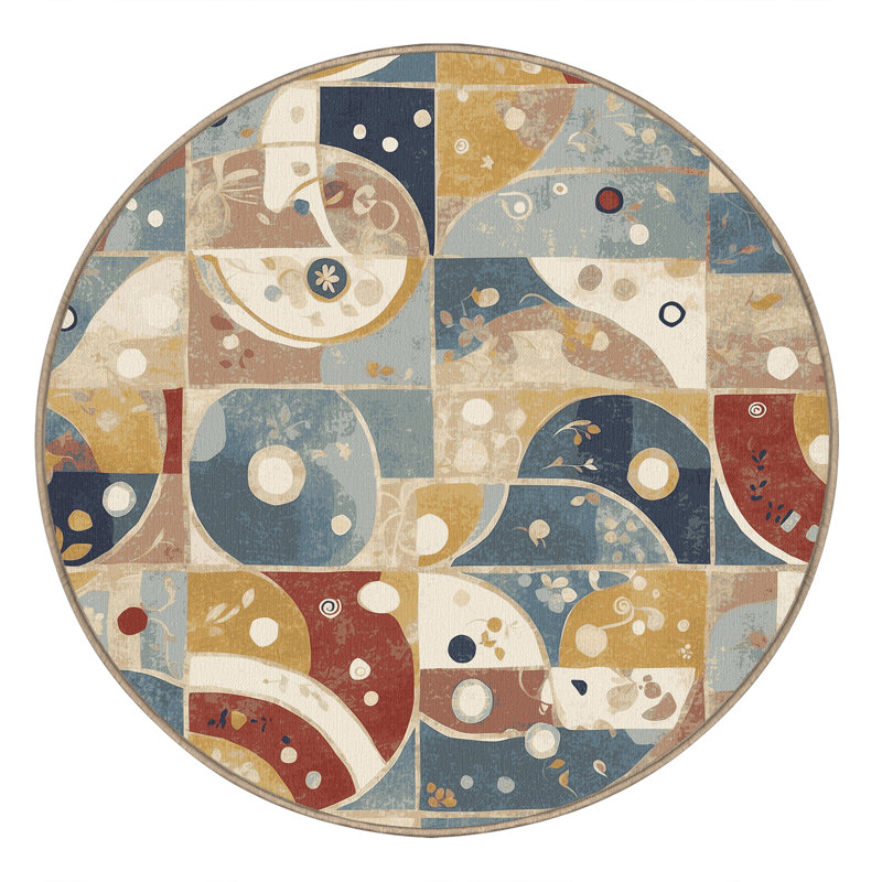 Tapis rétro Vibe, Rond 8 pi