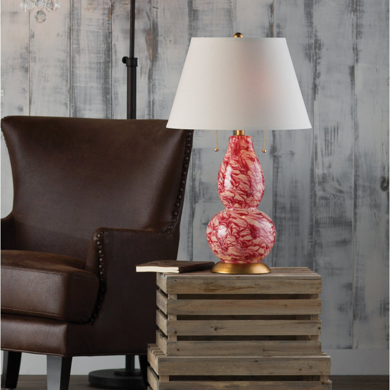 Cassoday Ceramic Table Lamp, Navy/White