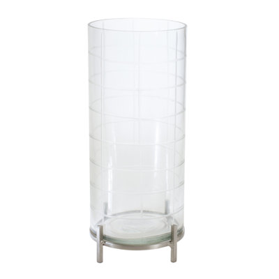 Porte-bougie 12 po en fer et verre