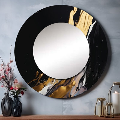 Miroir décoratif en marbre Petronio Gold and Black Medley II
