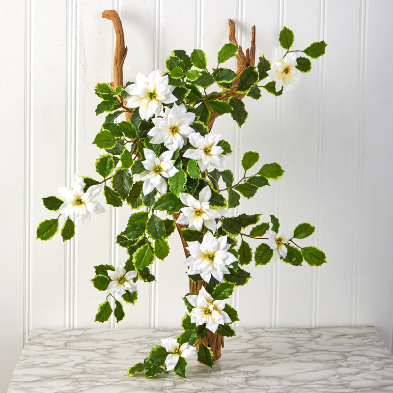 Panier de rangement poinsettia, Blanc