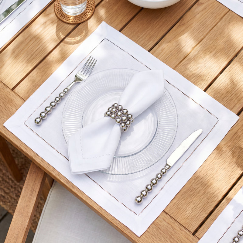 Galen Classic Hemstitched Border Linen Napkin, 6" X 6"