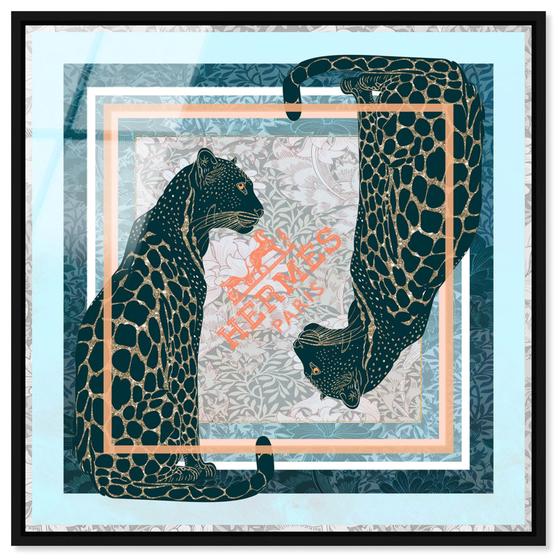 Dual Paris Cheetah Print Glam Jungle by Oliver Gal, Black Frame, 12 x 12, 25"H x 25"W, Black Frame