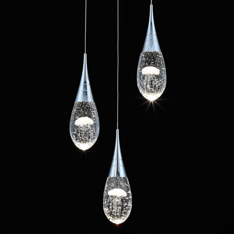 Holmstrom 3 - Light LED Crystal Cluster Pendant