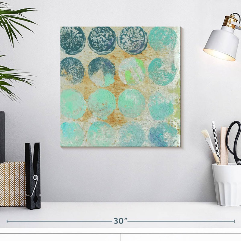 Aqua Circles II, 16" H x 16" W