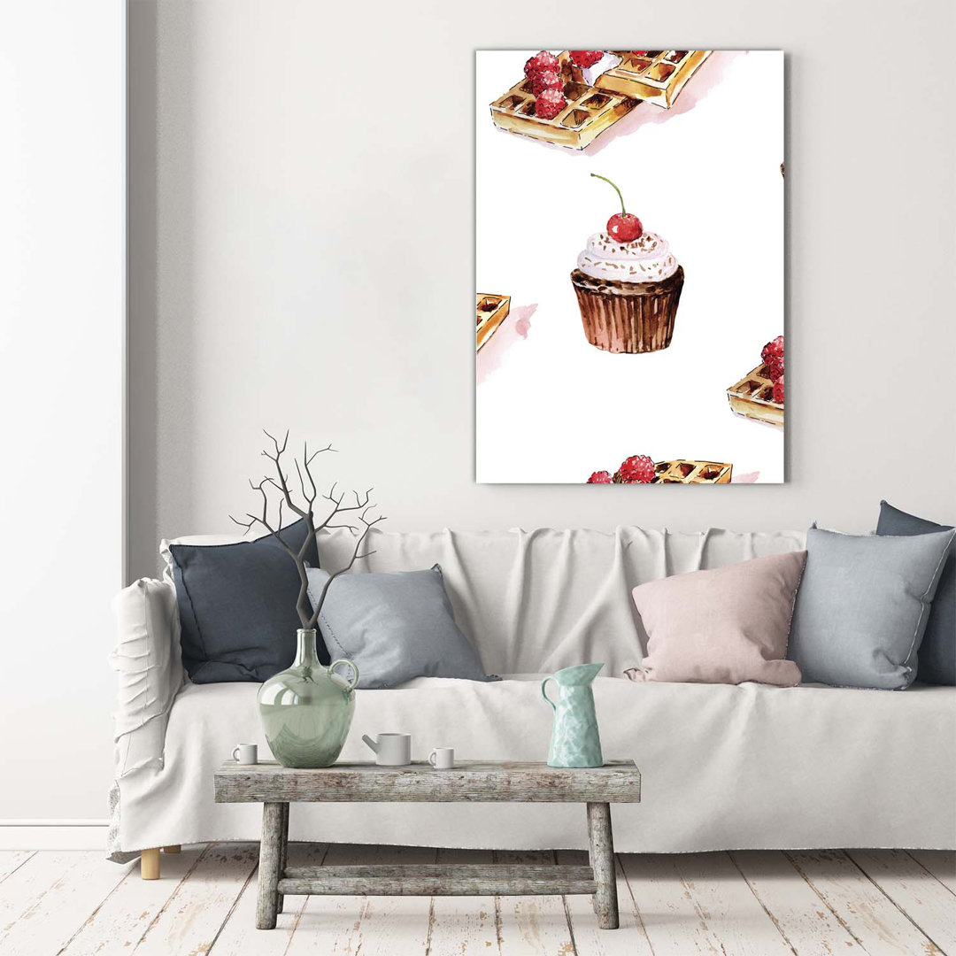 Muffins und Waffeln - Kunstdrucke auf Leinwand - Wrapped Canvas