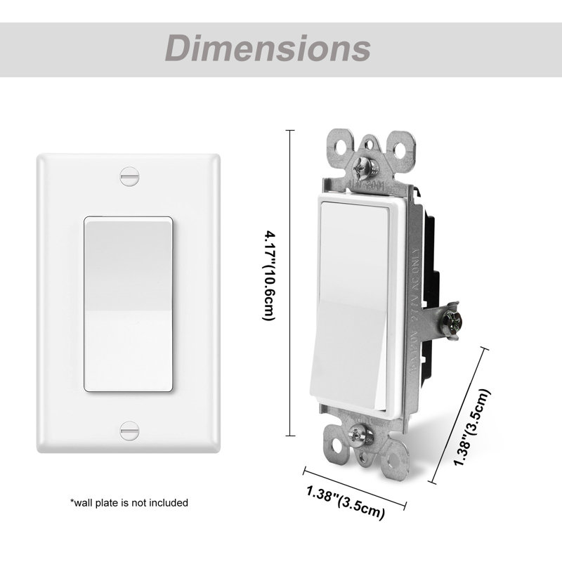 Tamper Resistant 3-Way Rocker Light Switch