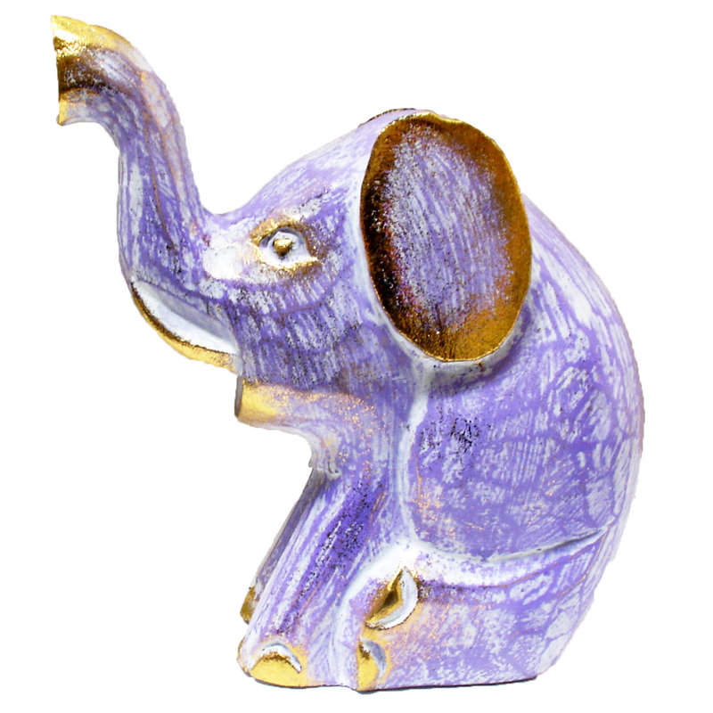 Caffey Animals Figurines & Sculptures, 6" H x 7" W x 4.5" D, Purple