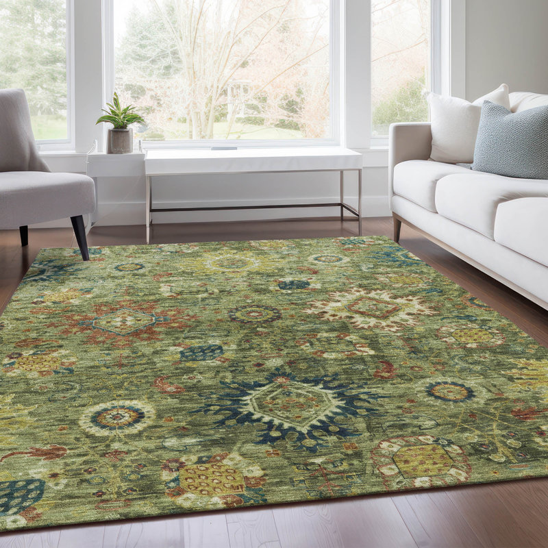Tapis intérieur / extérieur Xhevrie lavable à la machine, Rectangle 2 pi 6 po x 3 pi 10 po