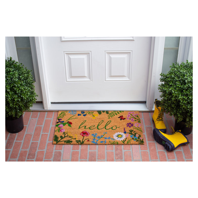 Mendelson Non-Slip Floral Doormat, 17'' W X 29'' L