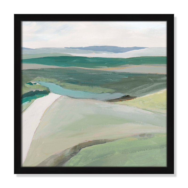 «Wolfdale Fields Of Green II» par - Impression de cadre photo unique, Cadre noir satiné, H 17 po x l 17 po x P 1,25 po