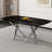 Large modern minimalist rectangular dining table with 0.39 "imitation marble black tabletop