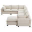 Canapé modulaire de 117,5 po avec repose-pieds de rangement mobile, canapé 7 places en forme de U, siège large et combinaison libre, canapé surdimensionné en chenille-222367409