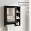 Wall Mounted Bathroom Mirror Cabinet with Adjustable Shelf and Integrated Towel Bar, Modern Storage Solution for Vanity Organization-1331789195
