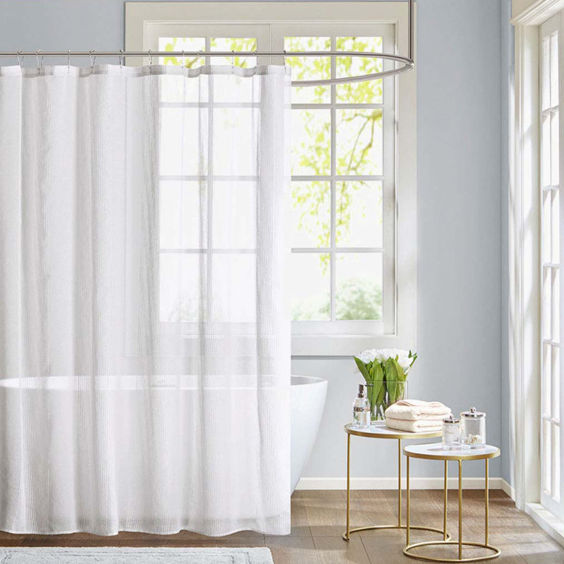 Sheer Shower Curtain, White