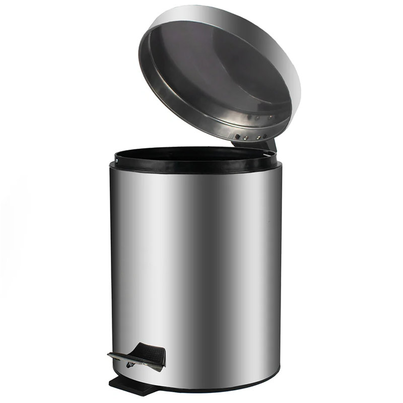 StepCan-8601 10 po de hauteur - poubelle à marches avec seau intérieur amovible, poubelle en métal à fermeture en douceur