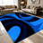 1PC Modern Abstract Blue Black Swirl Geometric area rugs for Living Room, Soft and Comfortable, Suitable for all seasons, easy-to-maintain, machine washable Indoor floor mat, Under Table Farmhouse suitable for dining room, bedroom, home office,-1343122257