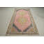 Tapis turc tissé à la main dans une palette rose éclatante pour les décorations de chambre à coucher de style anatolien rétro
