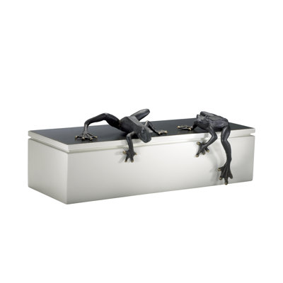 2 Pieces Iron Frogs Figurine Set