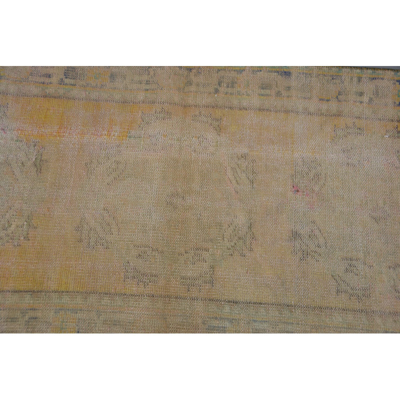 Tapis de couloir turc vintage fait à la main avec motif floral bohémien
