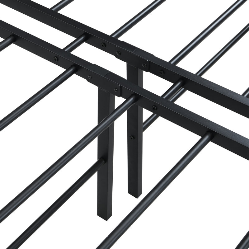 Heavy Duty King Size Black Metal Bed Frame - Easy To Put Together, No Noise, 1000 Pound Static Support, Firm Mattress Under Space For Storage, Holes Parts Quick & Simple Setup, Squeaking Or Shaking,