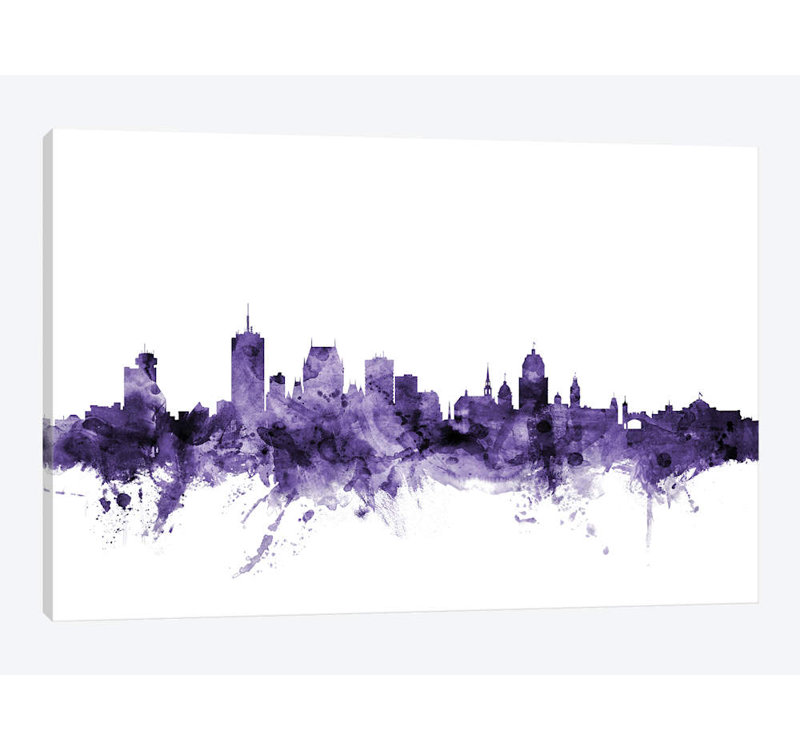 «Québec, Canada Skyline» par Michael Tompsett, impression sur toile tendue, H 40 po x l 60 po x P 1,5 po, Pas de tapis