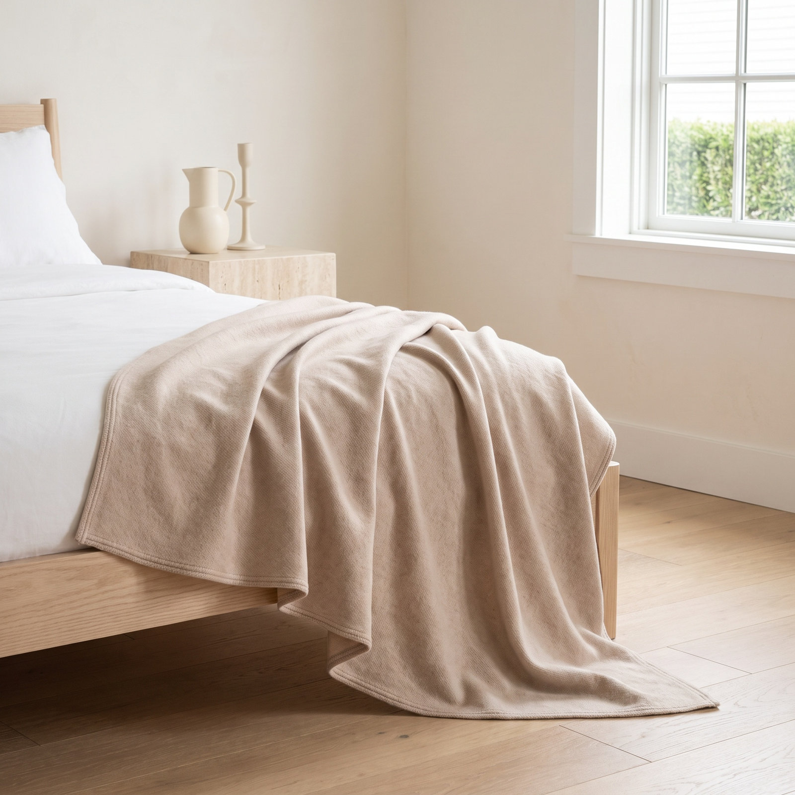 Mandy Combed Cotton Throw Blanket, Queen