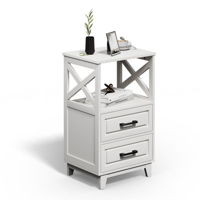 Marnae 2-Drawer Wood Nightstand