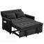 Canapé-lit convertible en velours, canapé-lit réglable à 5 positions avec lit escamotable et poche de rangement latérale, canapé-lit multifonctionnel 2-en-1-133414732
